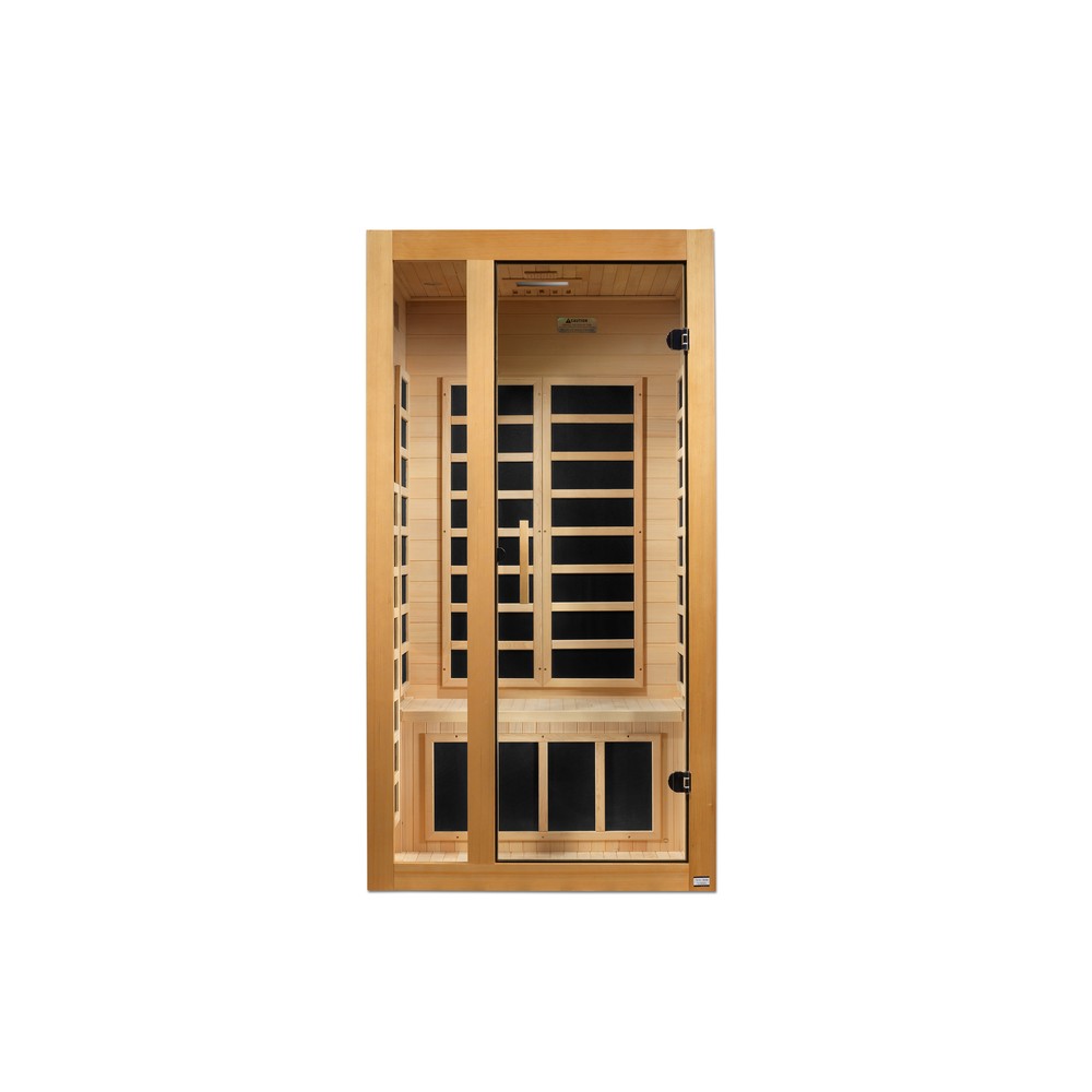 Dynamic Gracia 1 person Low EMF infrared sauna photographed against a plain background