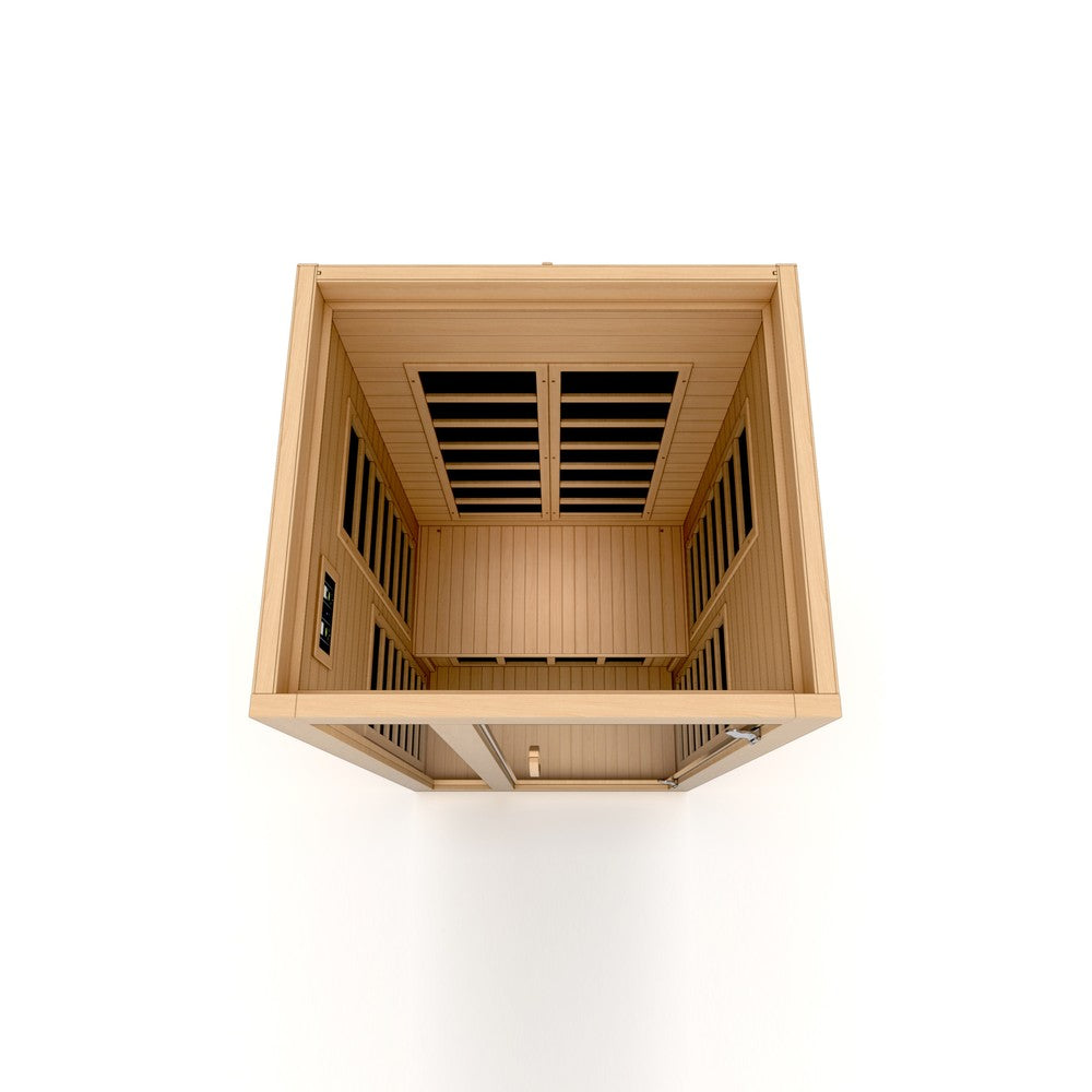 Dynamic Gracia 1 person Low EMF infrared sauna photographed against a plain background