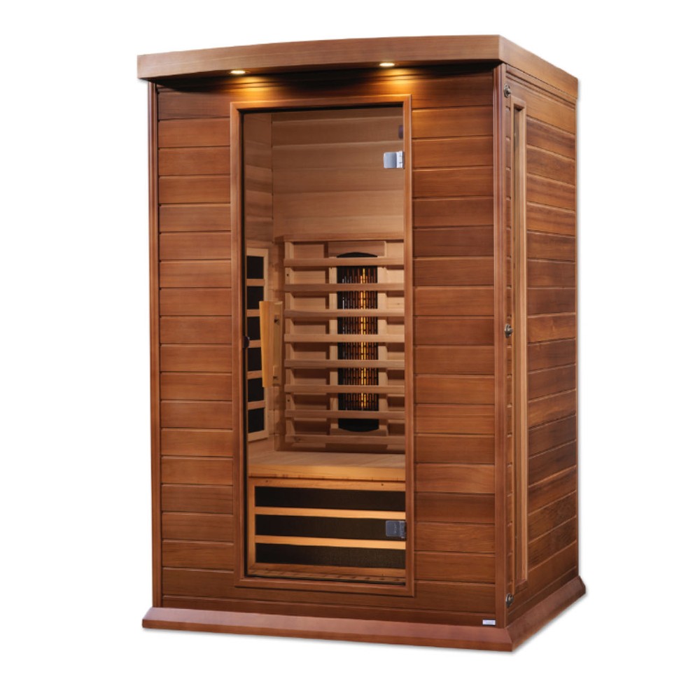 Maxxus MX-M206-01-FS CED 2 person red cedar full spectrum infrared sauna photographed against a plain background