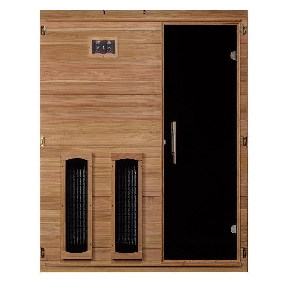 Maxxus S-Line Yoga 3 person full spectrum infrared sauna photographed against a plain background
