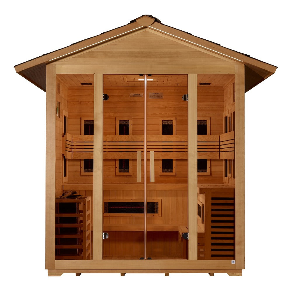 Golden Designs Gargellen 5 Person Outdoor Hybrid Sauna front