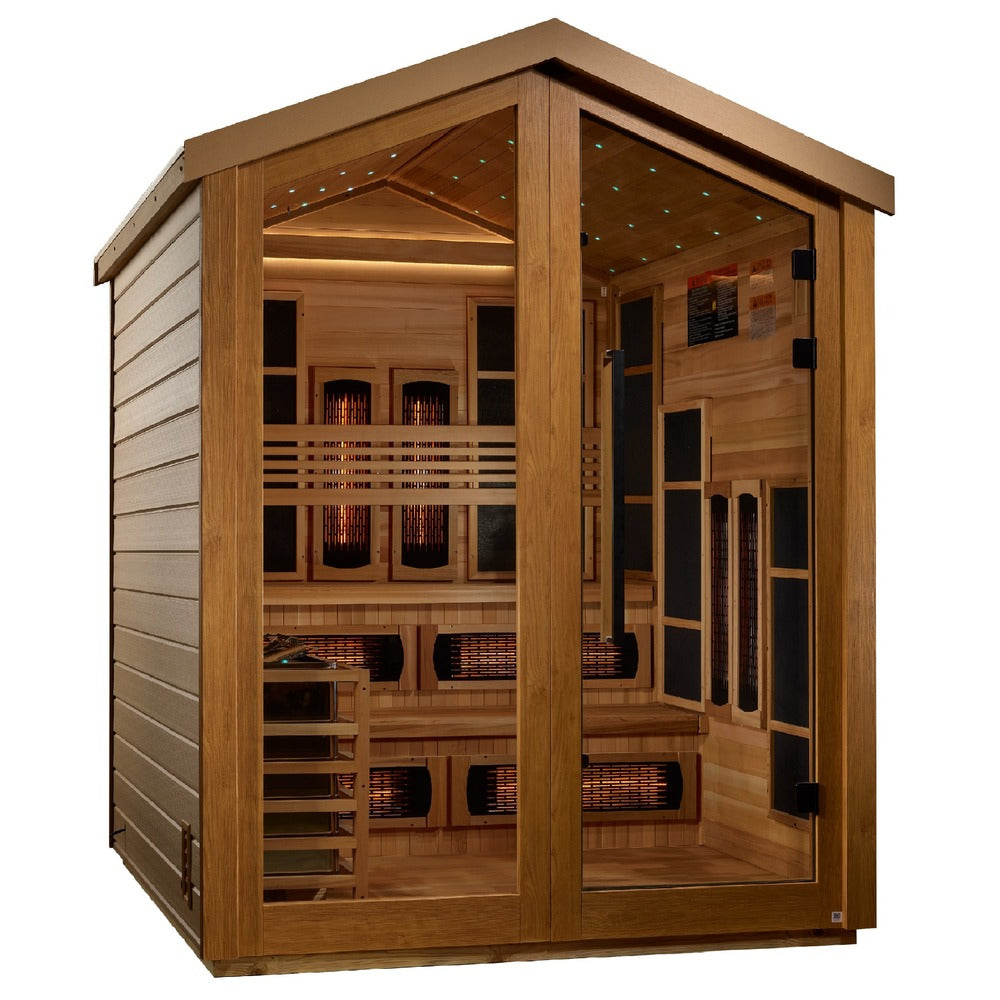 Golden Designs Kaskinen 6 Person Outdoor Barn Hybrid Sauna left angle