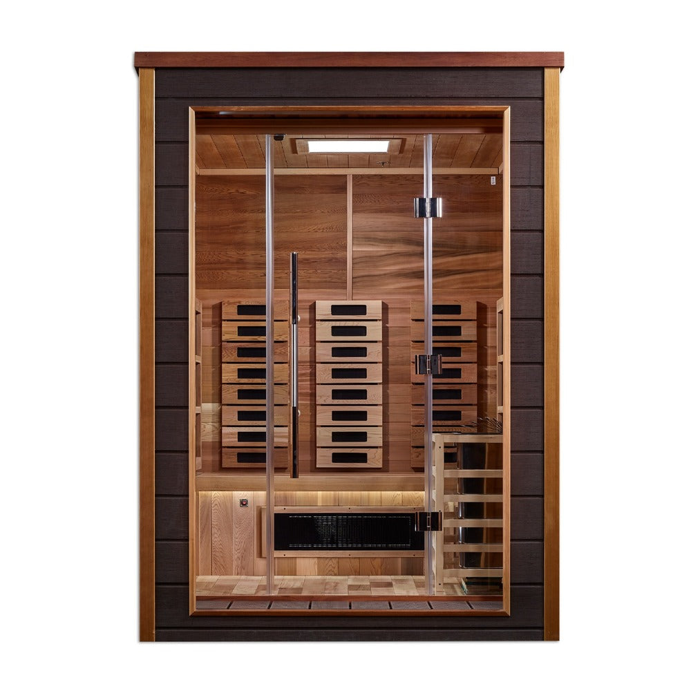 Golden Designs Nora 2 Person Modern Outdoor Hybrid Sauna front view