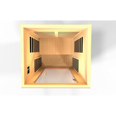 Dynamic Avila 1 person Low EMF infrared sauna photographed from a three-quarter angle