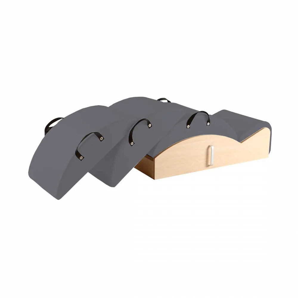 Elina Pilates 3-in-1 Spine Corrector in gray with its removable arc components