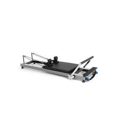 Elina Pilates HL1 aluminum reformer in black, angled view