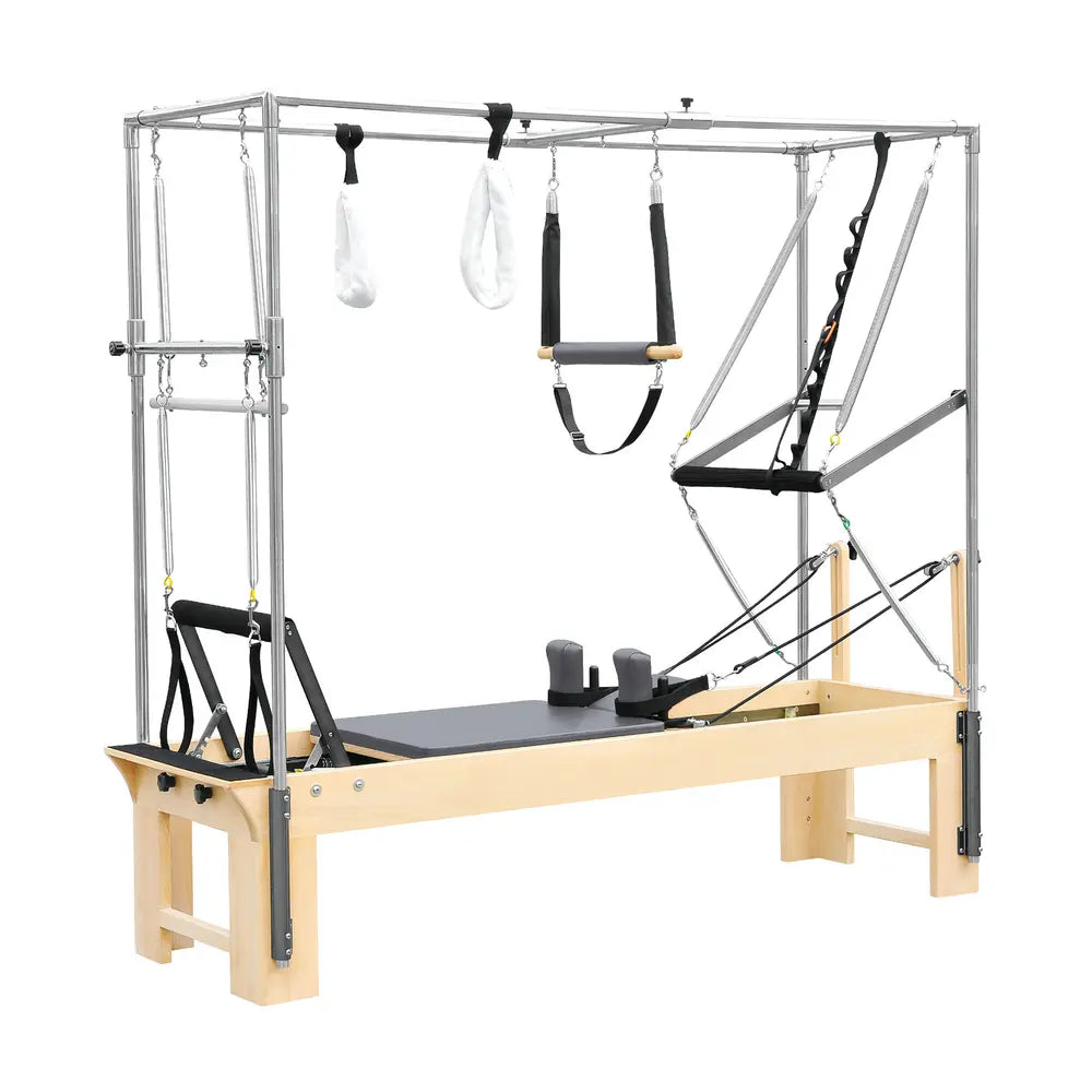 Elina Pilates Cadillac Reformer in grey, full view