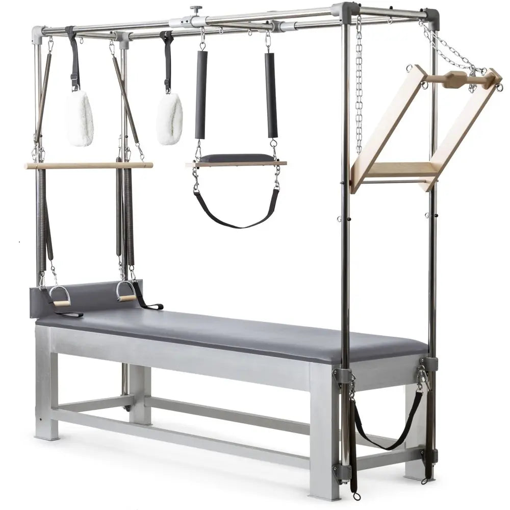 Elina Pilates Classic Aluminum Cadillac in grey, angled view