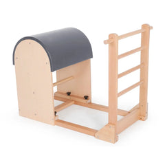 Elina Pilates wooden base Pilates Ladder Barrel in gray, angled view