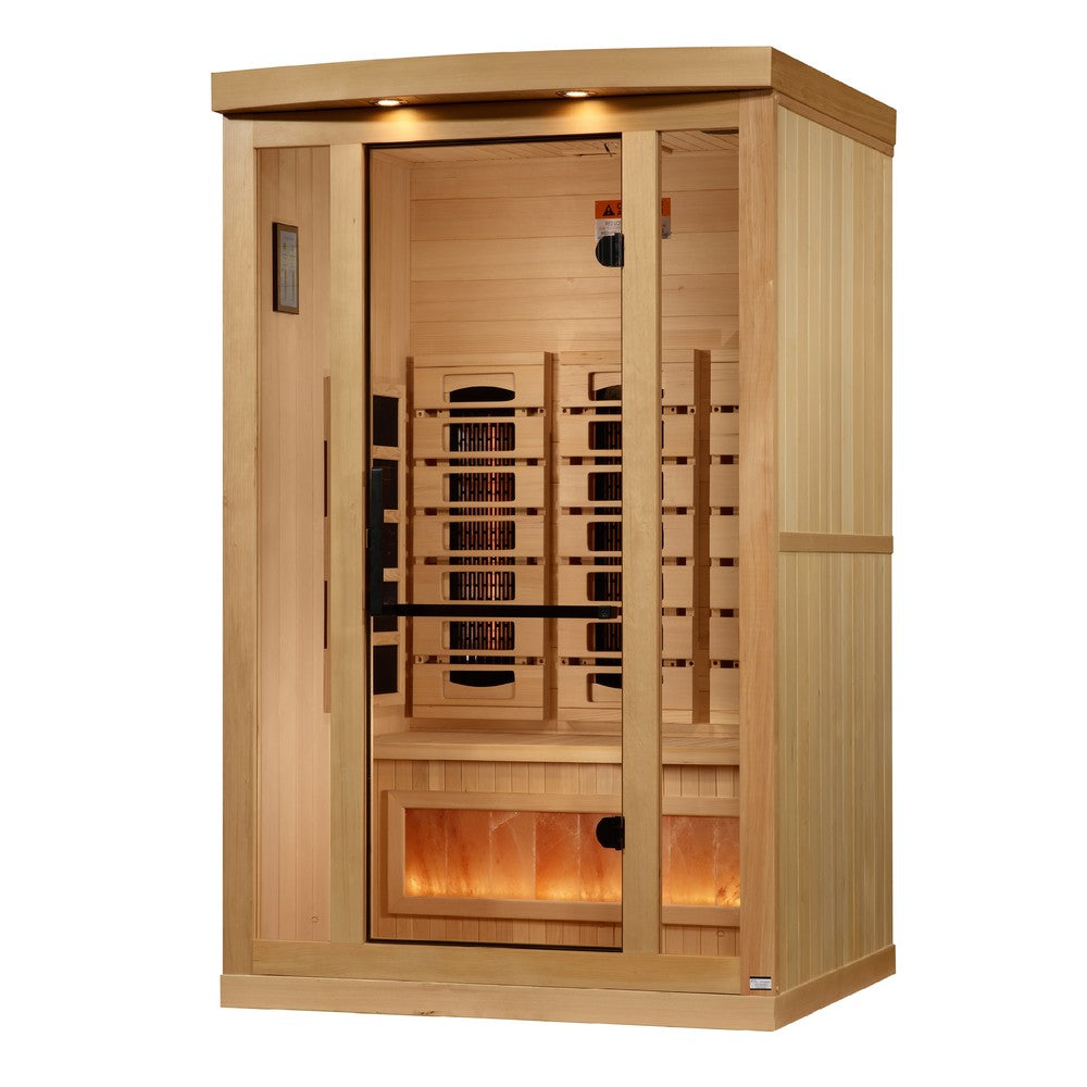 Golden Designs GDI-8020-03 2 person full spectrum infrared sauna photographed in a room