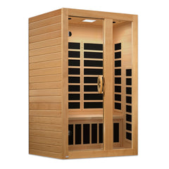 Dynamic Serena 2 person Low EMF infrared sauna photographed in a room