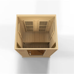 Maxxus Toulouse 2 person Low EMF infrared sauna photographed in a room