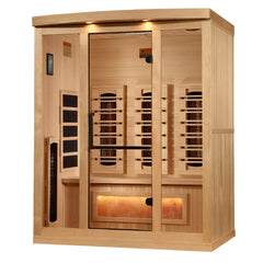 Golden Designs GDI-8030-03 3 person full spectrum infrared sauna photographed in a room