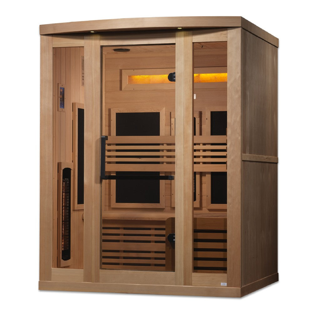 Golden Designs GDI-8230-01 3 person full spectrum infrared sauna photographed in a room