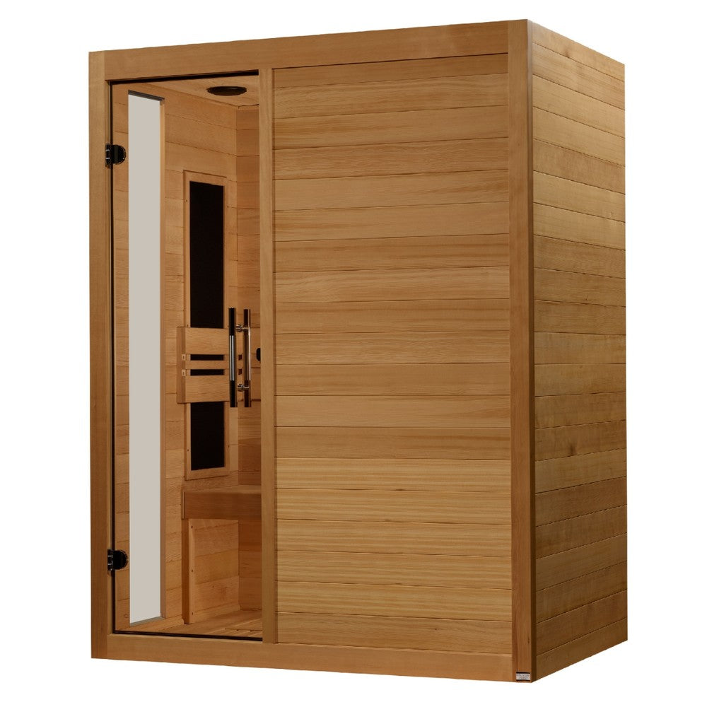 Dynamic Toscana 3 person Low EMF infrared sauna photographed in a room