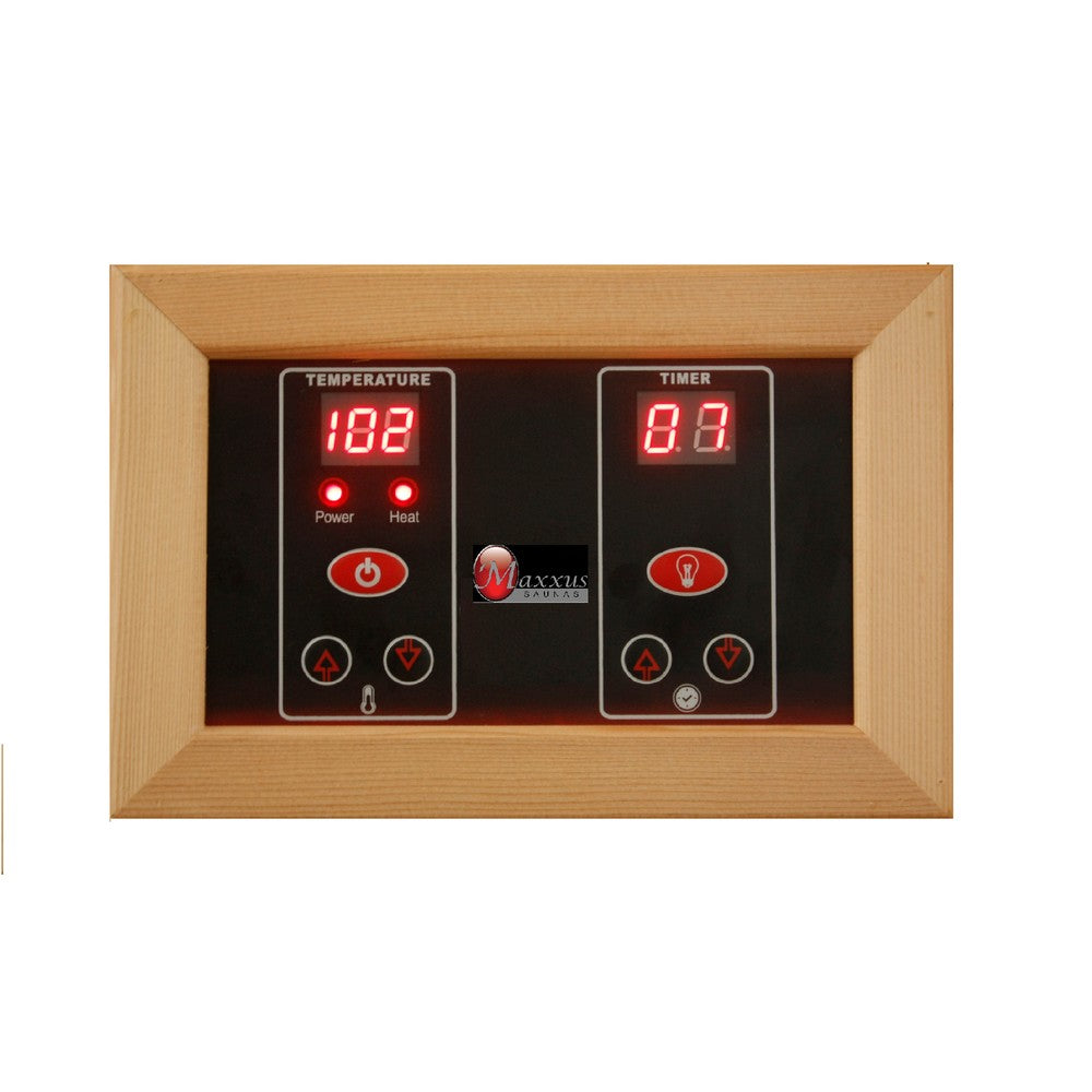 Maxxus MX-K406-01 4 person Low EMF infrared sauna interior control panel