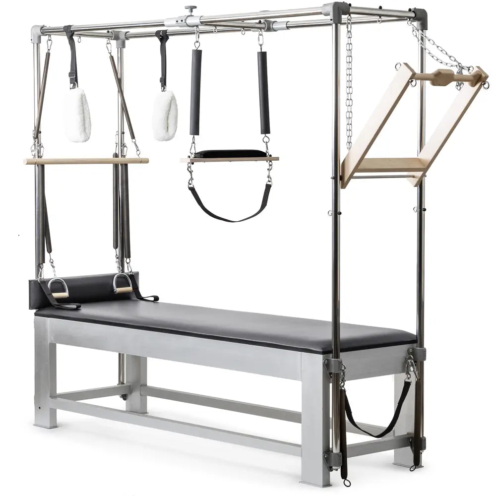 Elina Pilates Classic Aluminum Cadillac in black, angled view