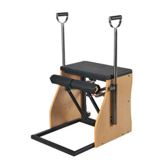 Elina Pilates steel base Combo Chair in black with adjustable handles and pedal