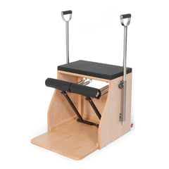 Elina Pilates wooden base Combo Chair in black with adjustable handles and split pedals