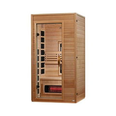 Dynamic Martin 1 person Low EMF infrared sauna front view with the interior visible