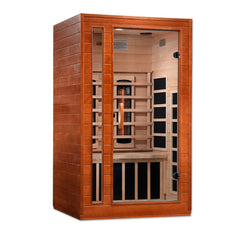 Dynamic Cardoba 2 person Low EMF infrared sauna front view with the interior visible