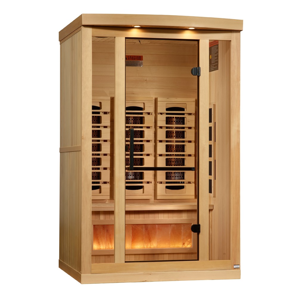 Golden Designs GDI-8020-03 2 person full spectrum infrared sauna front view with the interior visible