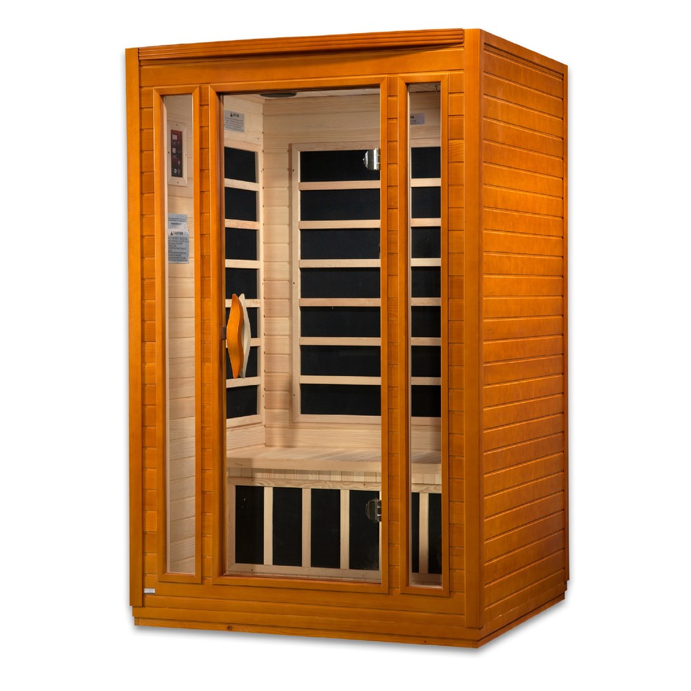 Dynamic San Marino 2 person Low EMF infrared sauna front view with the interior visible