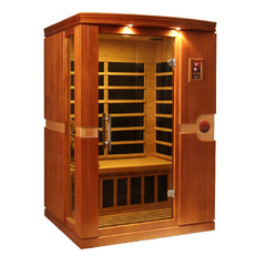 Dynamic Venice 2 person Low EMF infrared sauna front view with the interior visible