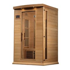 Maxxus MX-K206-01-ZF 2 person Near Zero EMF infrared sauna front view with the interior visible