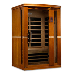 Dynamic Vittoria Elite 2 person Ultra Low EMF infrared sauna front view with the interior visible