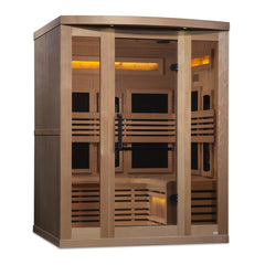Golden Designs GDI-8230-01 3 person full spectrum infrared sauna front view with the interior visible