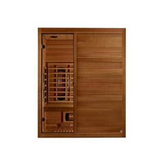 Maxxus S-Line Yoga 3 person full spectrum infrared sauna front view with the interior visible