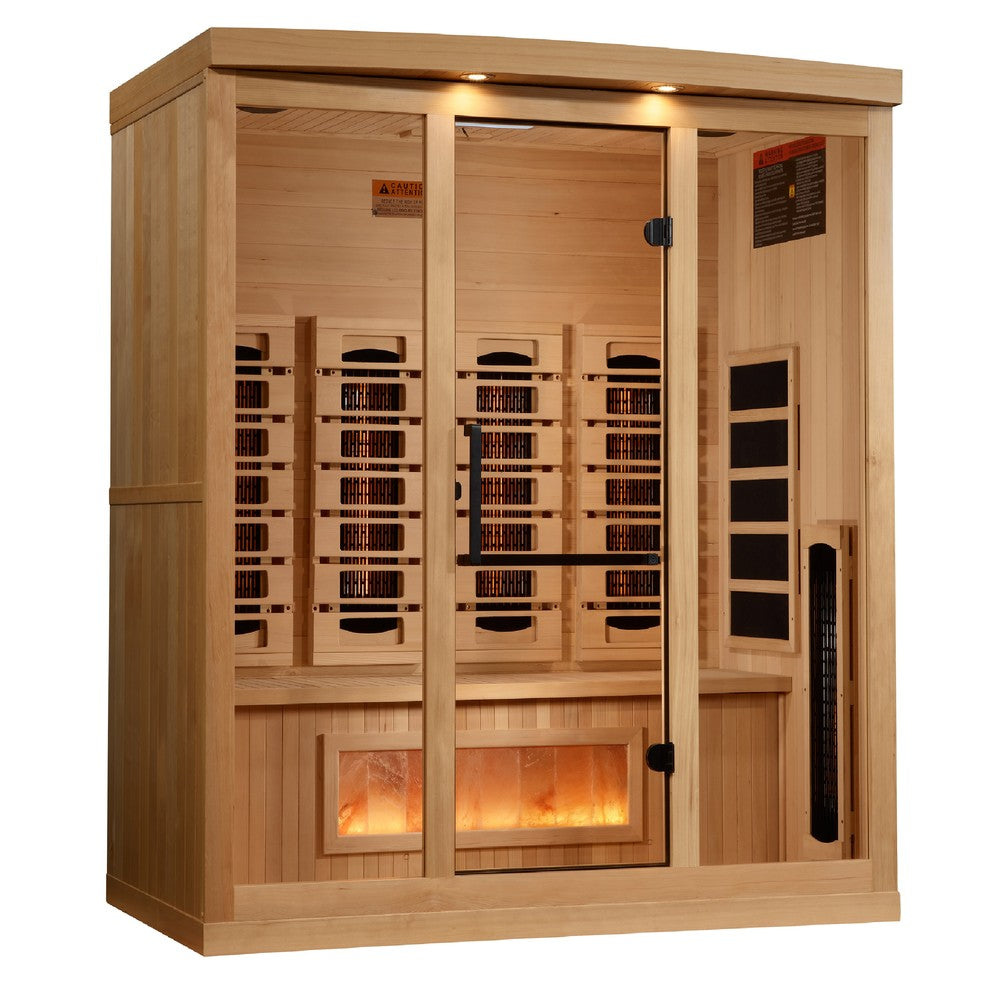 Golden Designs GDI-8040-03 4 person full spectrum infrared sauna front view with the interior visible