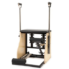 Front view of the Elina Pilates steel base Combo Chair with split pedals lowered