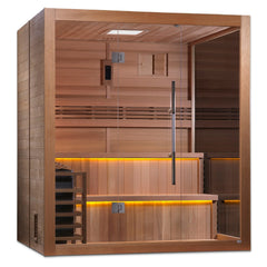 Golden Designs Kuusamo 6 Person Traditional Sauna left side angled view