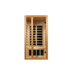 Dynamic Gracia 1 person Low EMF infrared sauna photographed against a plain background
