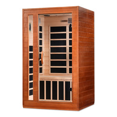 Dynamic Cordoba 2 person Low EMF infrared sauna photographed against a plain background