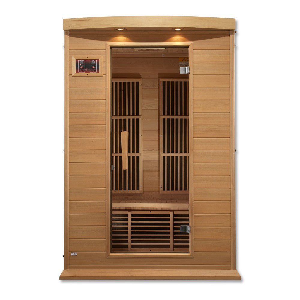 Maxxus Toulouse 2 person Low EMF infrared sauna photographed against a plain background