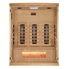 Golden Designs GDI-8030-03 3 person full spectrum infrared sauna photographed against a plain background