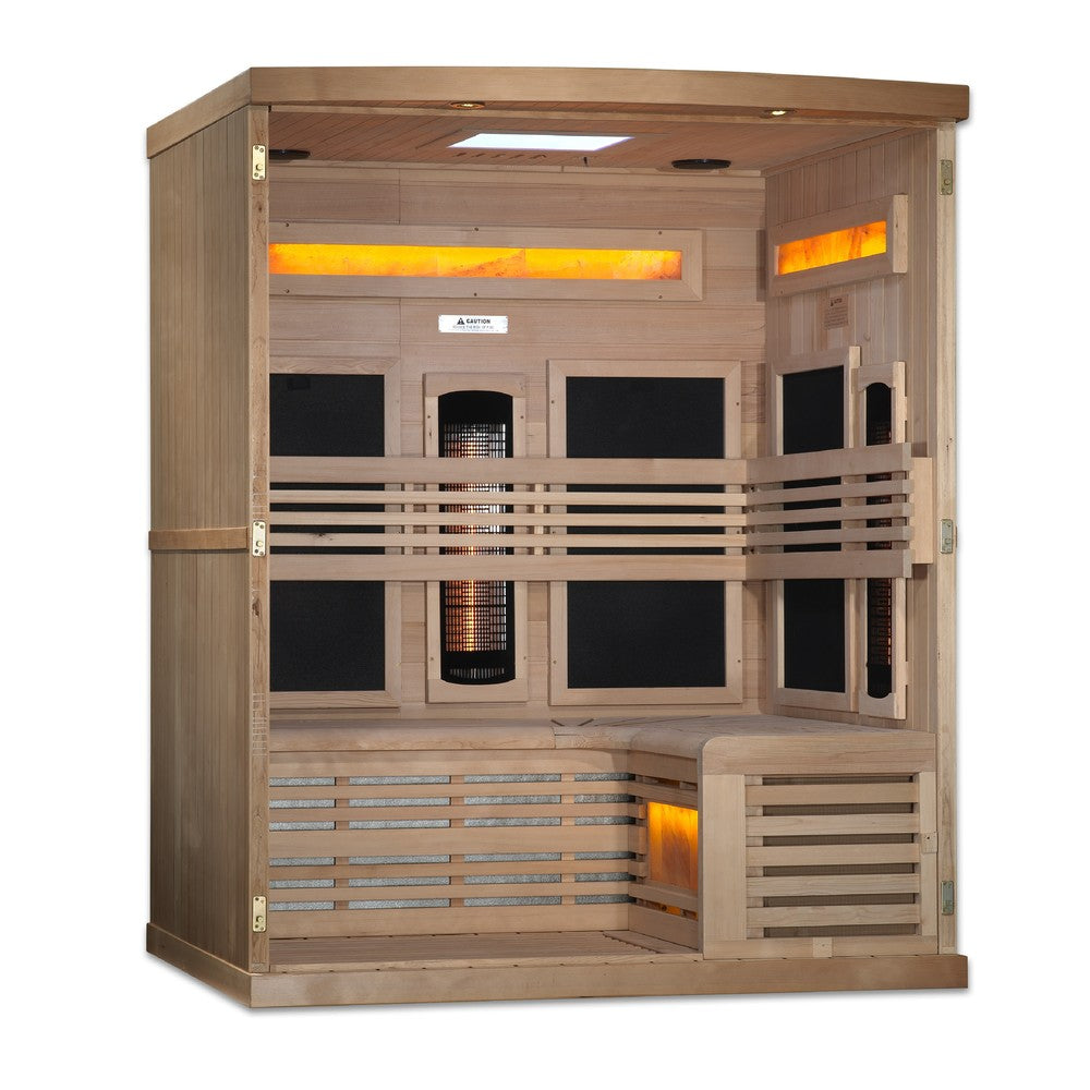 Golden Designs GDI-8230-01 3 person full spectrum infrared sauna photographed against a plain background