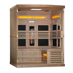 Golden Designs GDI-8230-01 3 person full spectrum infrared sauna photographed against a plain background