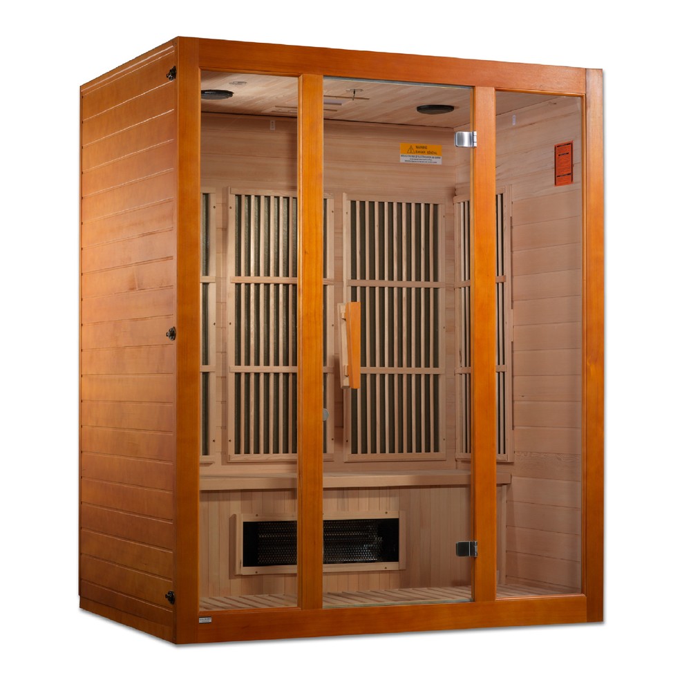 Maxxus Alpine 3 person Low EMF infrared sauna photographed against a plain background
