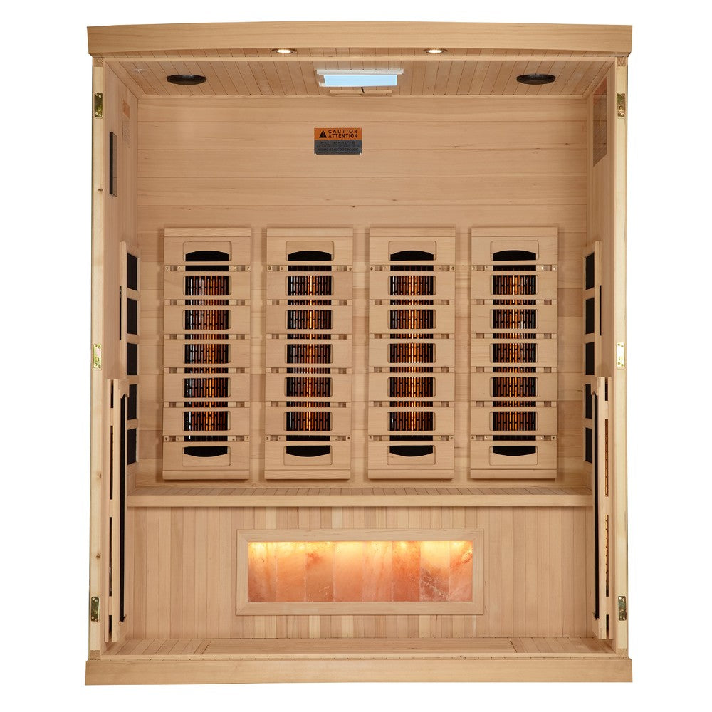 Golden Designs GDI-8040-03 4 person full spectrum infrared sauna photographed against a plain background