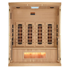 Golden Designs GDI-8040-03 4 person full spectrum infrared sauna photographed against a plain background