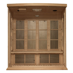 Maxxus MX-K406-01-ZF 4 person Near Zero EMF infrared sauna photographed in a room