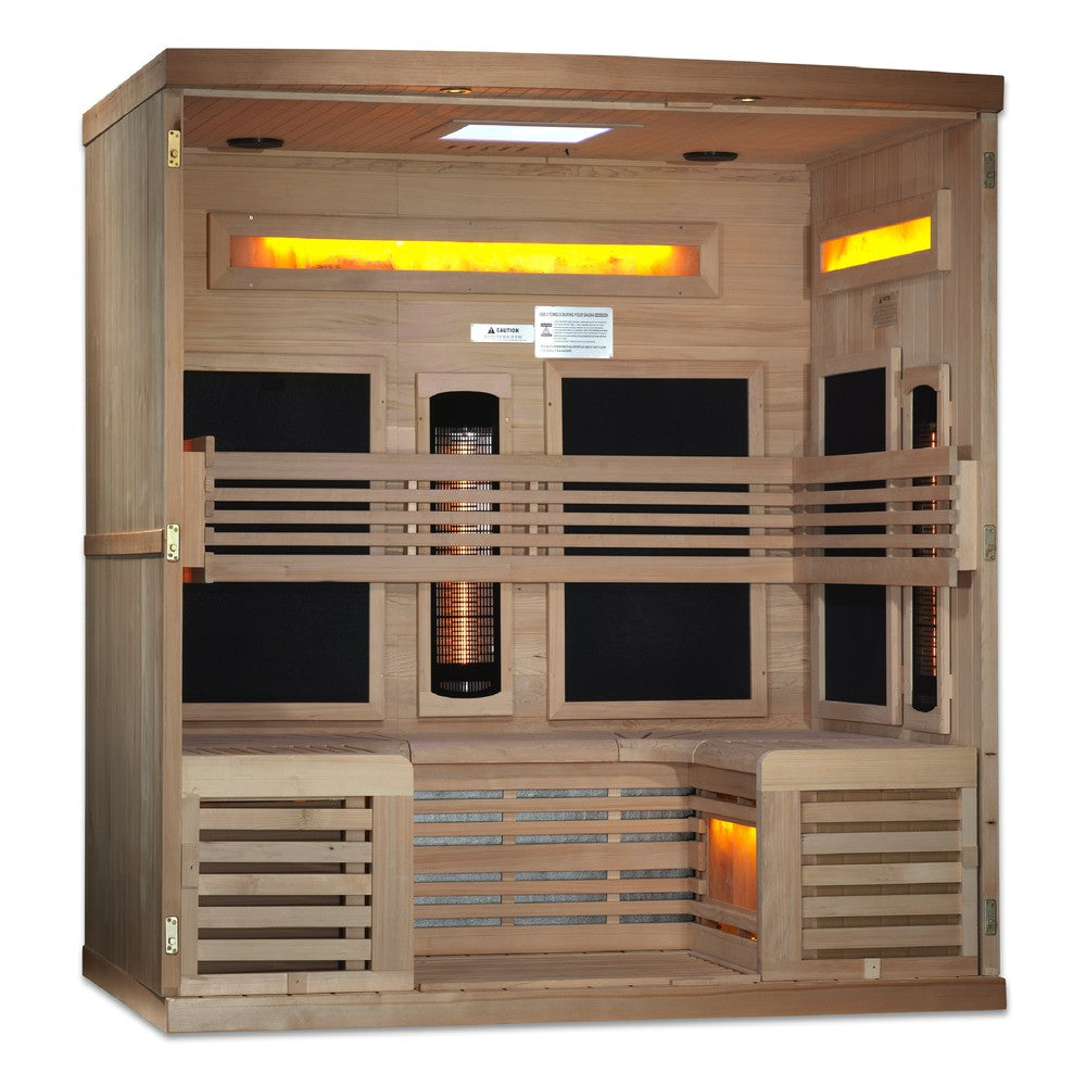 Golden Designs GDI-8260-01 6 person full spectrum infrared sauna photographed against a plain background