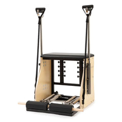 Rear view of the Elina Pilates steel base Combo Chair showing springs and handles