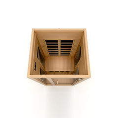 Dynamic Gracia 1 person Low EMF infrared sauna photographed against a plain background