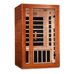 Dynamic Cordoba 2 person Low EMF infrared sauna photographed against a plain background
