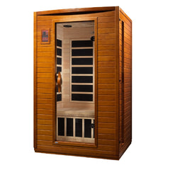 Dynamic Versailles 2 person Low EMF infrared sauna photographed against a plain background